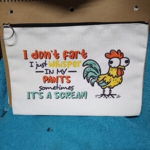 Funny Rooster Zipper Pouch Makeup Bag Humorous